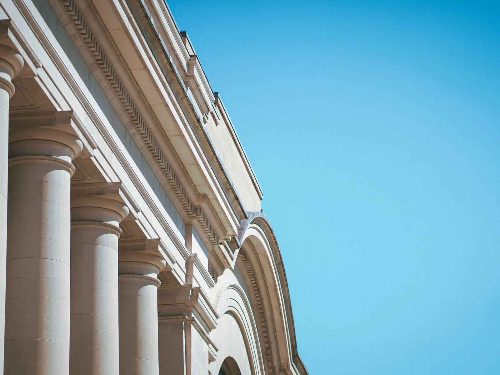 The colonnade of a parliamentary building